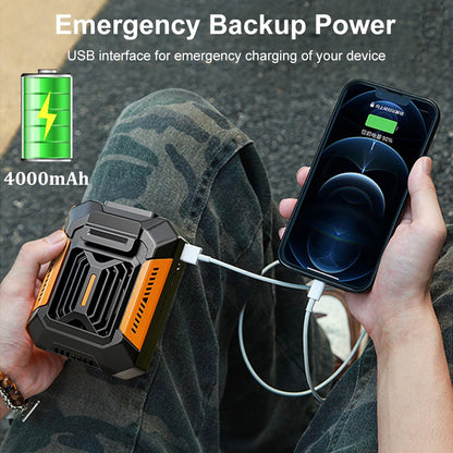 Portable Waist Fan, Shirt Fan Rechargeable Speed Powerful Belt Fan with RPM Personal Cool Clip Fan